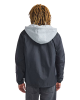 Riley Hooded Coaches Jacket in Black