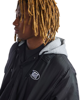 Riley Hooded Coaches Jacket in Black