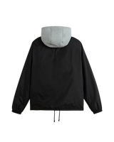 Riley Hooded Coaches Jacket in Black