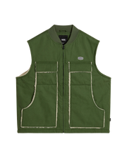 The Vans Mens Mcavoy Sherpa Lined Gilet in Pine Forest