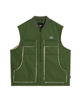 The Vans Mens Mcavoy Sherpa Lined Gilet in Pine Forest