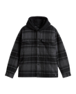 Piedmont Hooded Plaid Shacket in Black & Asphalt