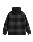 Piedmont Hooded Plaid Shacket in Black & Asphalt