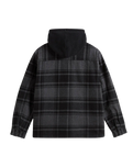 Piedmont Hooded Plaid Shacket in Black & Asphalt