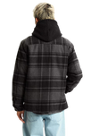 Piedmont Hooded Plaid Shacket in Black & Asphalt