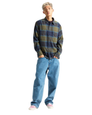 Larkspur Plaid Flannel Shirt in Grape Leaf & Parisian Night