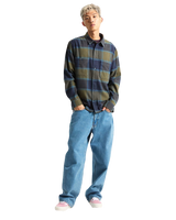 Larkspur Plaid Flannel Shirt in Grape Leaf & Parisian Night