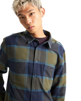 Larkspur Plaid Flannel Shirt in Grape Leaf & Parisian Night