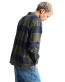 Larkspur Plaid Flannel Shirt in Grape Leaf & Parisian Night