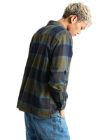 Larkspur Plaid Flannel Shirt in Grape Leaf & Parisian Night