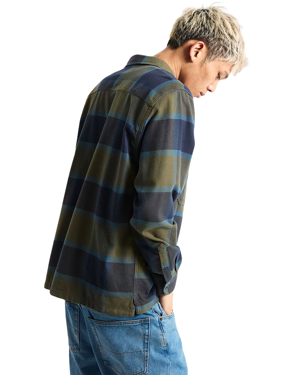Larkspur Plaid Flannel Shirt in Grape Leaf & Parisian Night