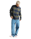 Larkspur Plaid Flannel Shirt in Grape Leaf & Parisian Night