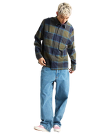 Larkspur Plaid Flannel Shirt in Grape Leaf & Parisian Night