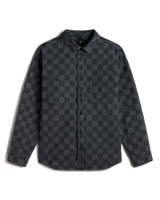 Hastings Checkerboard Denim Shirt in Faded Black