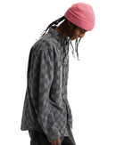 Hastings Checkerboard Denim Shirt in Faded Black