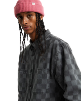 Hastings Checkerboard Denim Shirt in Faded Black