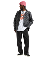 Hastings Checkerboard Denim Shirt in Faded Black