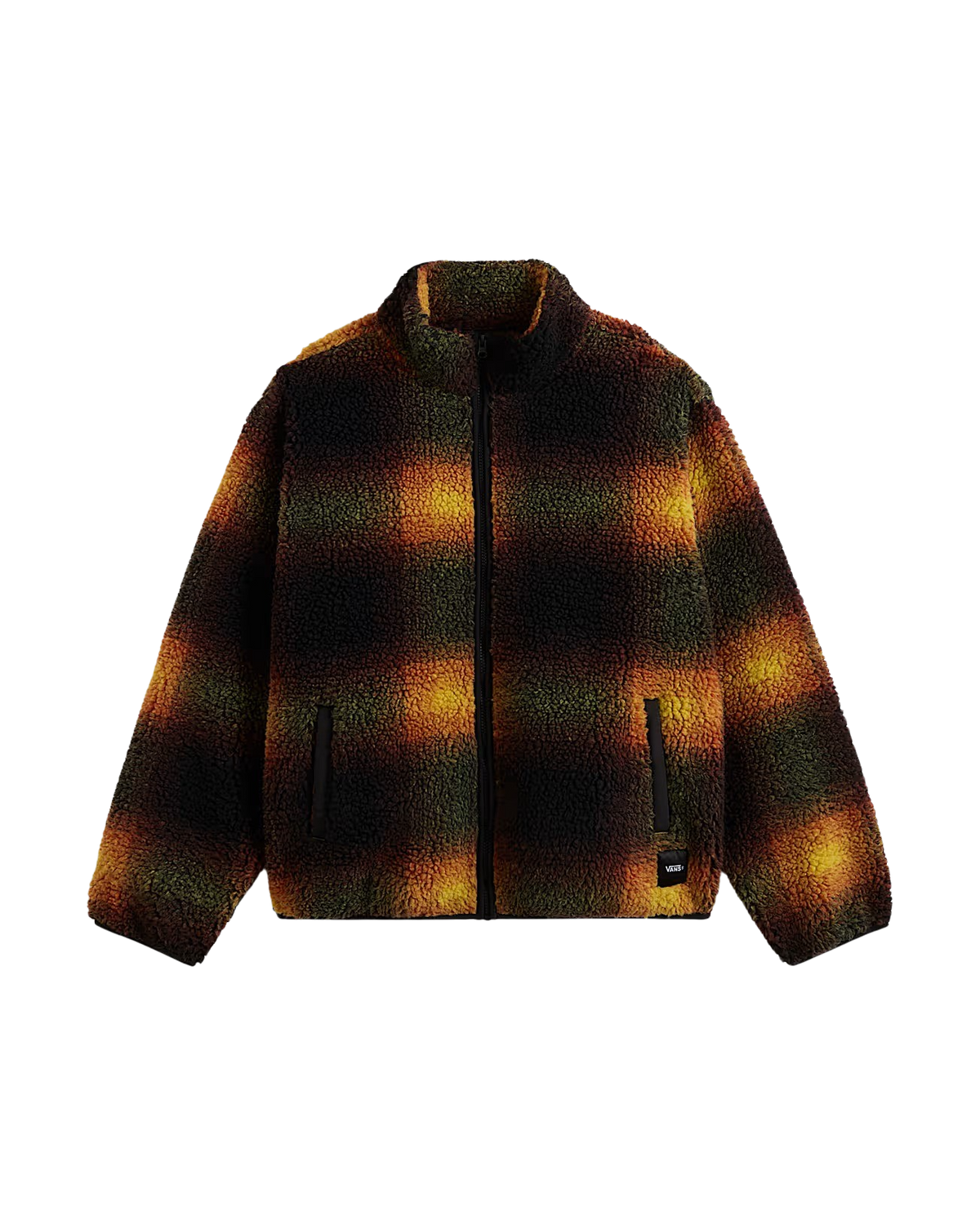 Heights Sherpa Fleece Jacket in Black & Mustard