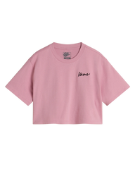 The Vans Girls Girls Archived Crop T-Shirt in Pink Dawn