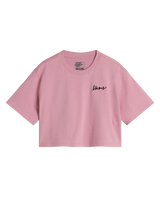 The Vans Girls Girls Archived Crop T-Shirt in Pink Dawn