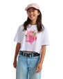 Girls Star Berries Crop T-Shirt in White