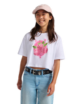 Girls Star Berries Crop T-Shirt in White