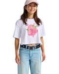 Girls Star Berries Crop T-Shirt in White