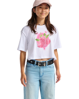 Girls Star Berries Crop T-Shirt in White