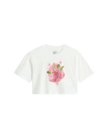 Girls Star Berries Crop T-Shirt in White