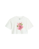 Girls Star Berries Crop T-Shirt in White