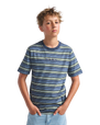 The Vans Boys Boys Cameron Stripe T-Shirt in Stormy Weather & Parisian Night Blue