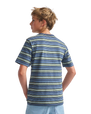The Vans Boys Boys Cameron Stripe T-Shirt in Stormy Weather & Parisian Night Blue