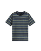The Vans Boys Boys Cameron Stripe T-Shirt in Stormy Weather & Parisian Night Blue