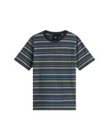 The Vans Boys Boys Cameron Stripe T-Shirt in Stormy Weather & Parisian Night Blue