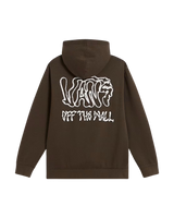 Boys Rippled Full Zip Hoodie in Coal Brown