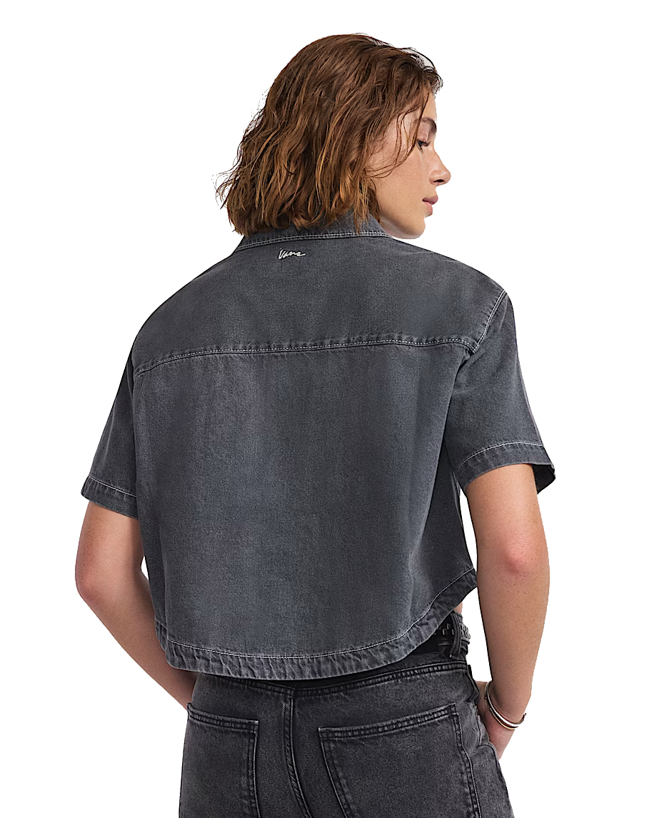 The Vans Womens Natalie Denim Shirt in Grey Wash