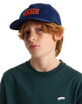 Boys Drop V Logo Snapback Cap in Deep Indigo