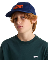 Boys Drop V Logo Snapback Cap in Deep Indigo
