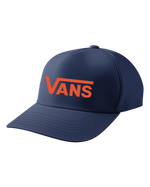The Vans Boys Boys Drop V Logo Snapback Cap in Deep Indigo