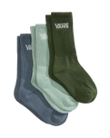 Boys Classic Crew Socks (3 Pack) in Gray Olive