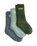 Boys Classic Crew Socks (3 Pack) in Gray Olive