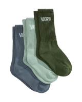 Boys Classic Crew Socks (3 Pack) in Gray Olive