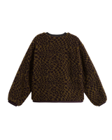 Suffolk Cheetah Check Pile Jacket in Dark Port