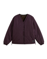 Suffolk Cheetah Check Pile Jacket in Dark Port