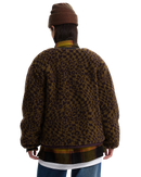 Suffolk Cheetah Check Pile Jacket in Dark Port