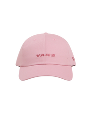 The Vans Womens Check Side Curved Bill Jockey Cap in Pink Dawn