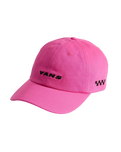 Check Side Curved Bill Jockey Cap in Pink Fizz