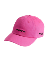 Check Side Curved Bill Jockey Cap in Pink Fizz