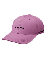 The Vans Womens Check Side Curved Bill Jockey Cap in Pink Fizz