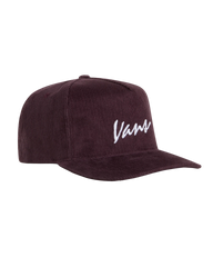 The Vans Womens Classic Script Snapback Cap in Dark Port